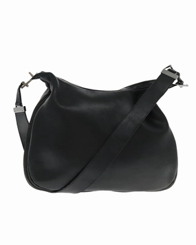 Leather Shoulder Bag with Silver Accents