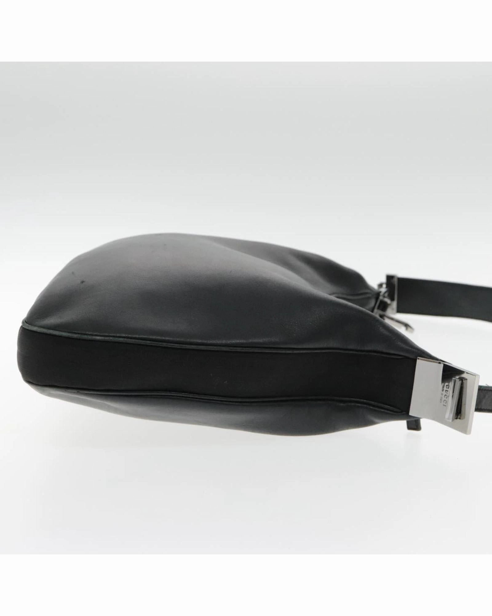 Leather Shoulder Bag with Silver Accents
