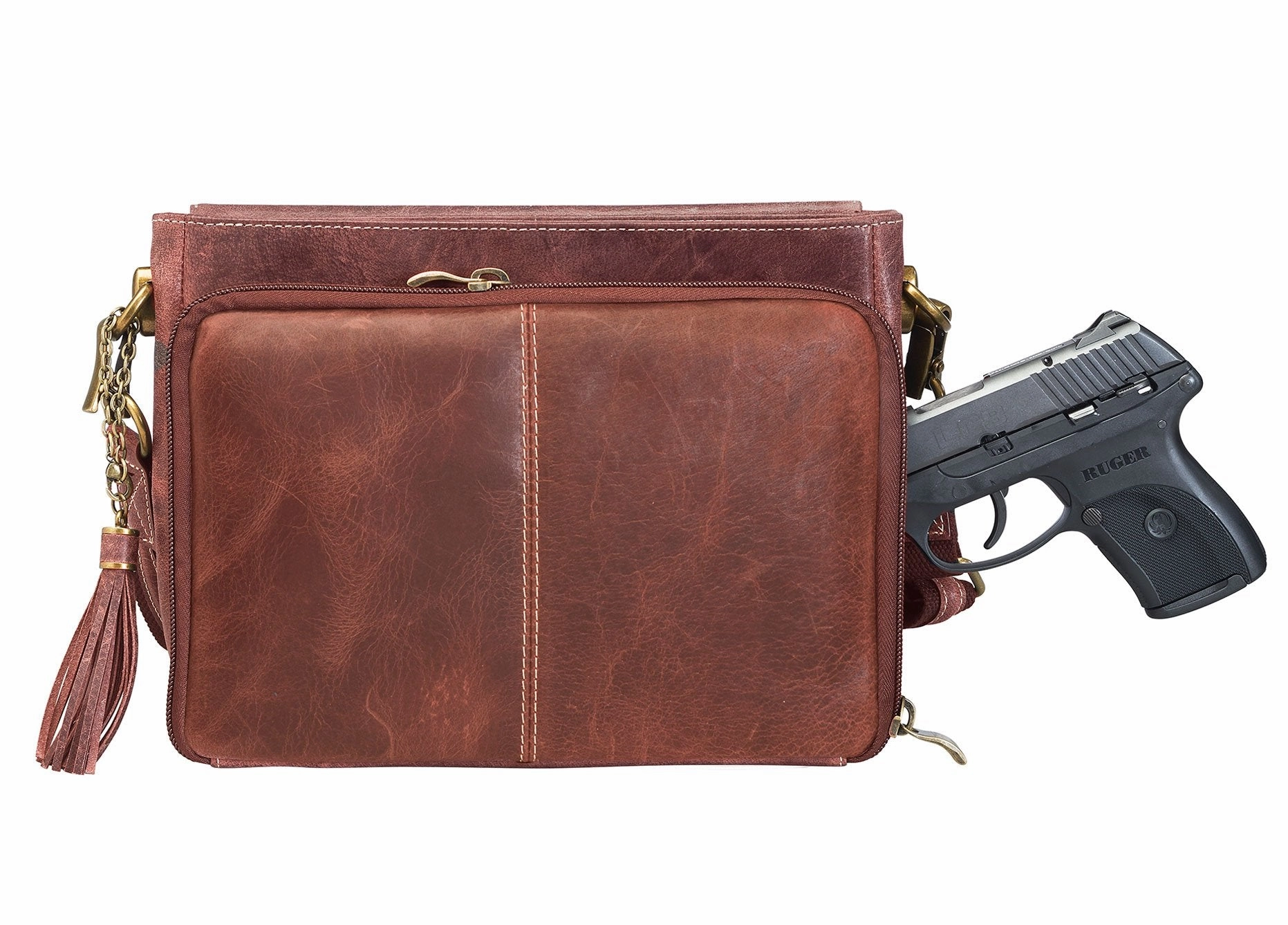 Leather Shoulder ClutchRed