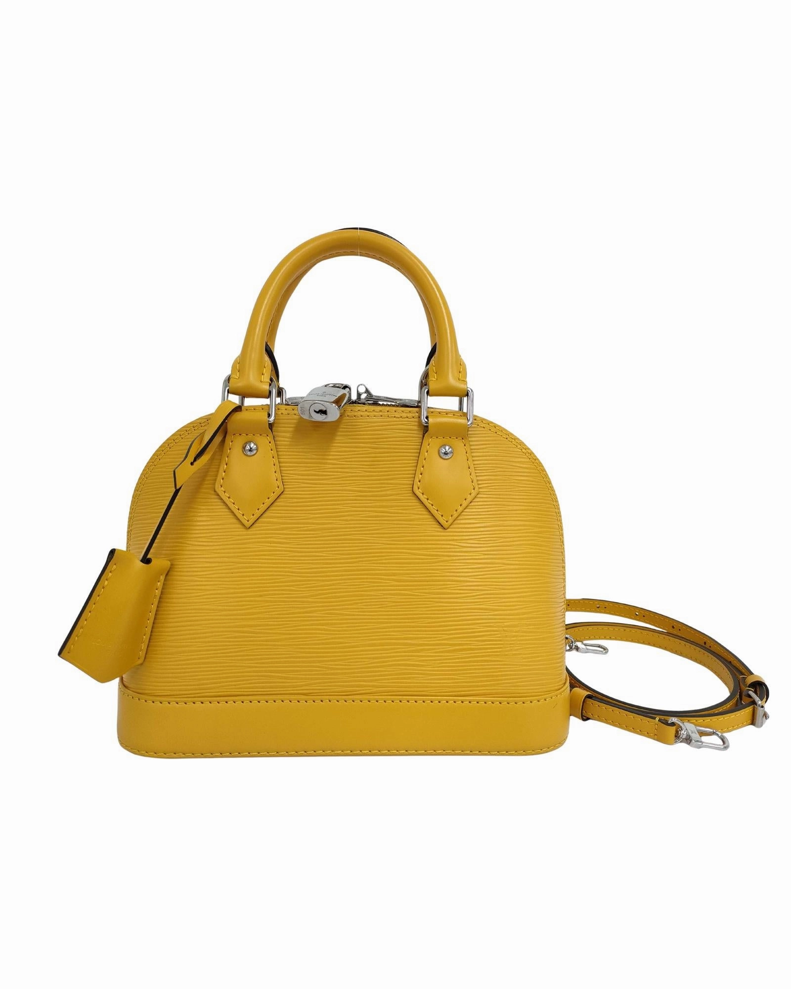 Leather Tote Bag with Shoulder Strap and Padlock