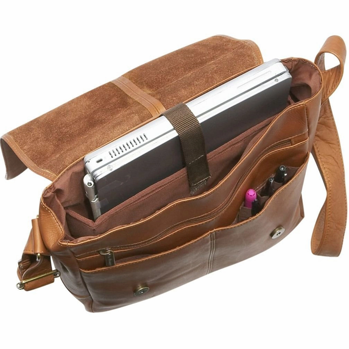 Ledonne Leather Rivet Computer Messenger