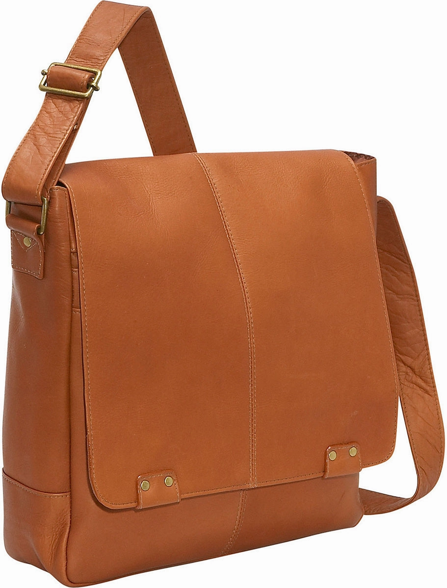 Ledonne Leather Rivet Computer Messenger