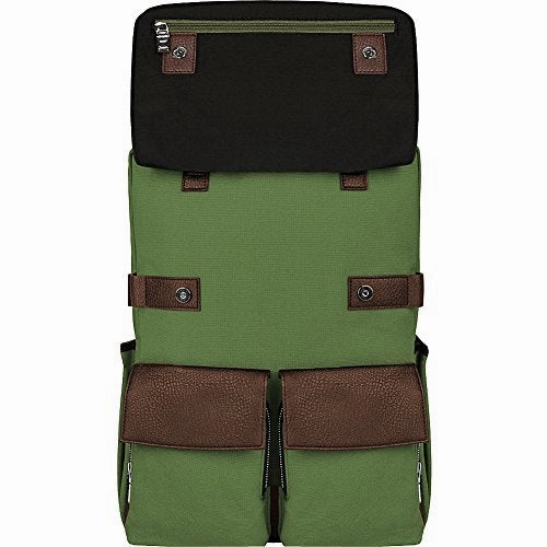 Lencca Novo Canvas And Vegan Leather Backpack Crossover For Up To 15.6 " Laptops (Lennovogrn)