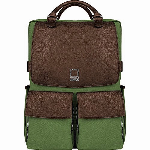 Lencca Novo Canvas And Vegan Leather Backpack Crossover For Up To 15.6 " Laptops (Lennovogrn)