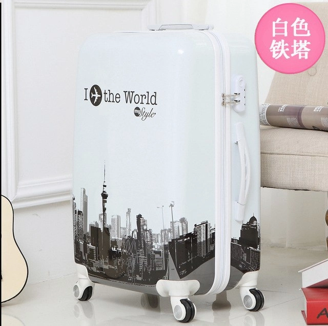Letrend Tower Style Student Rolling Luggage Spinner Women Trolley Suitcase Wheels 20 Inch Carry