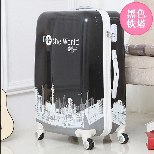Letrend Tower Style Student Rolling Luggage Spinner Women Trolley Suitcase Wheels 20 Inch Carry