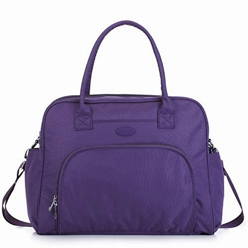 Lily & Drew Carry On Weekender Overnight Travel Shoulder Bag for 15.6 Inch Laptop Computers for Women (Purple)