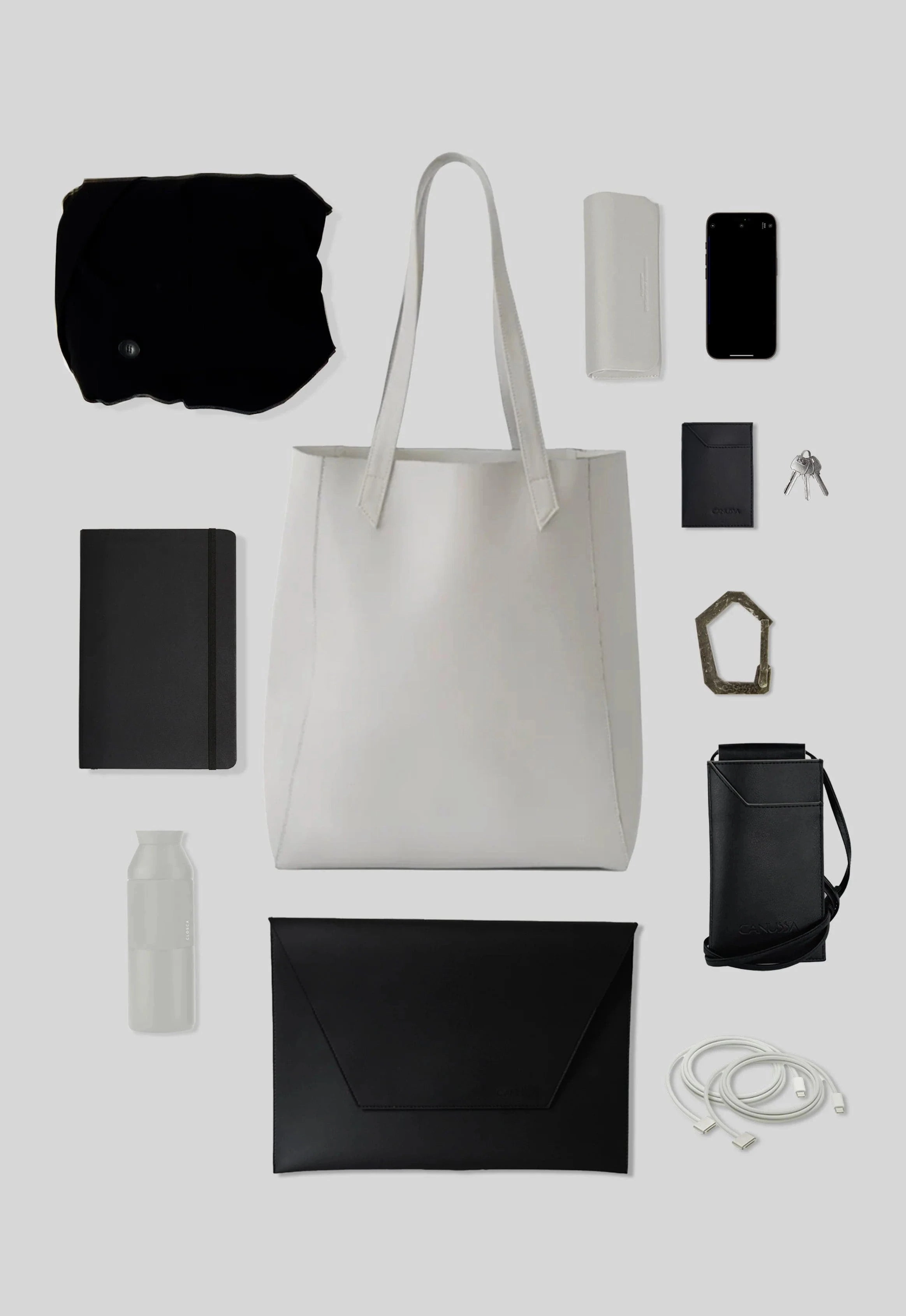 Lite Vegan Leather Everyday Tote Bag | Stone