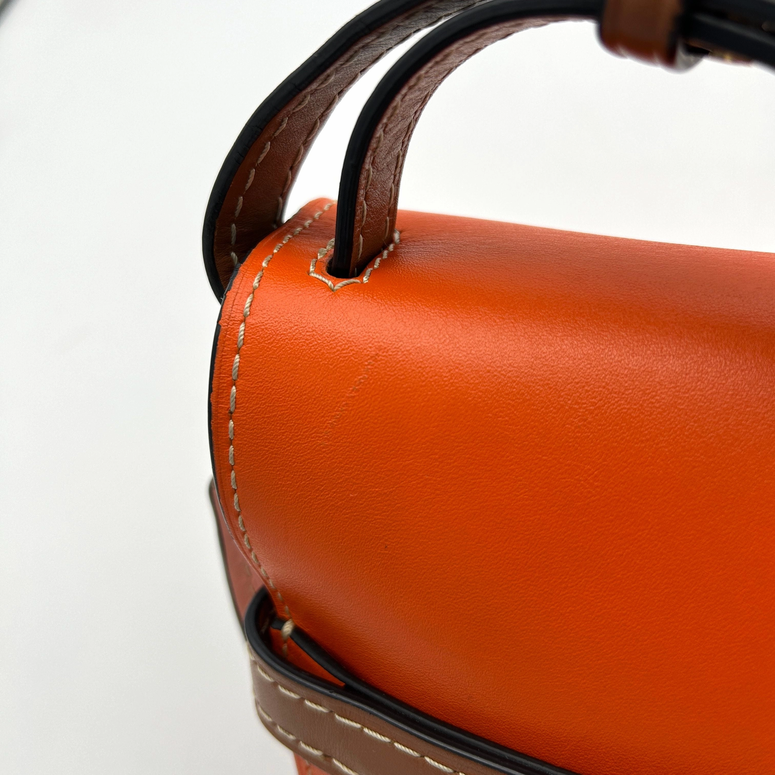 LOEWE Calfskin Small Gate Crossbody Bag Orange Blossom LA30340
