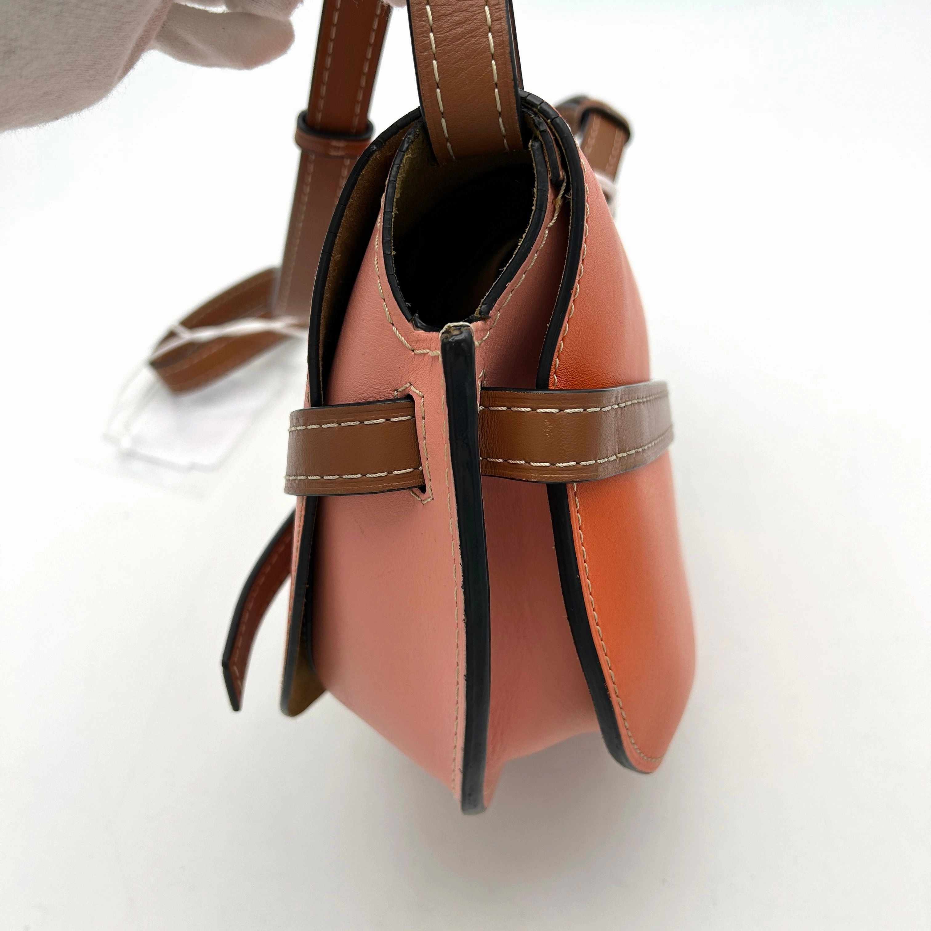 LOEWE Calfskin Small Gate Crossbody Bag Orange Blossom LA30340