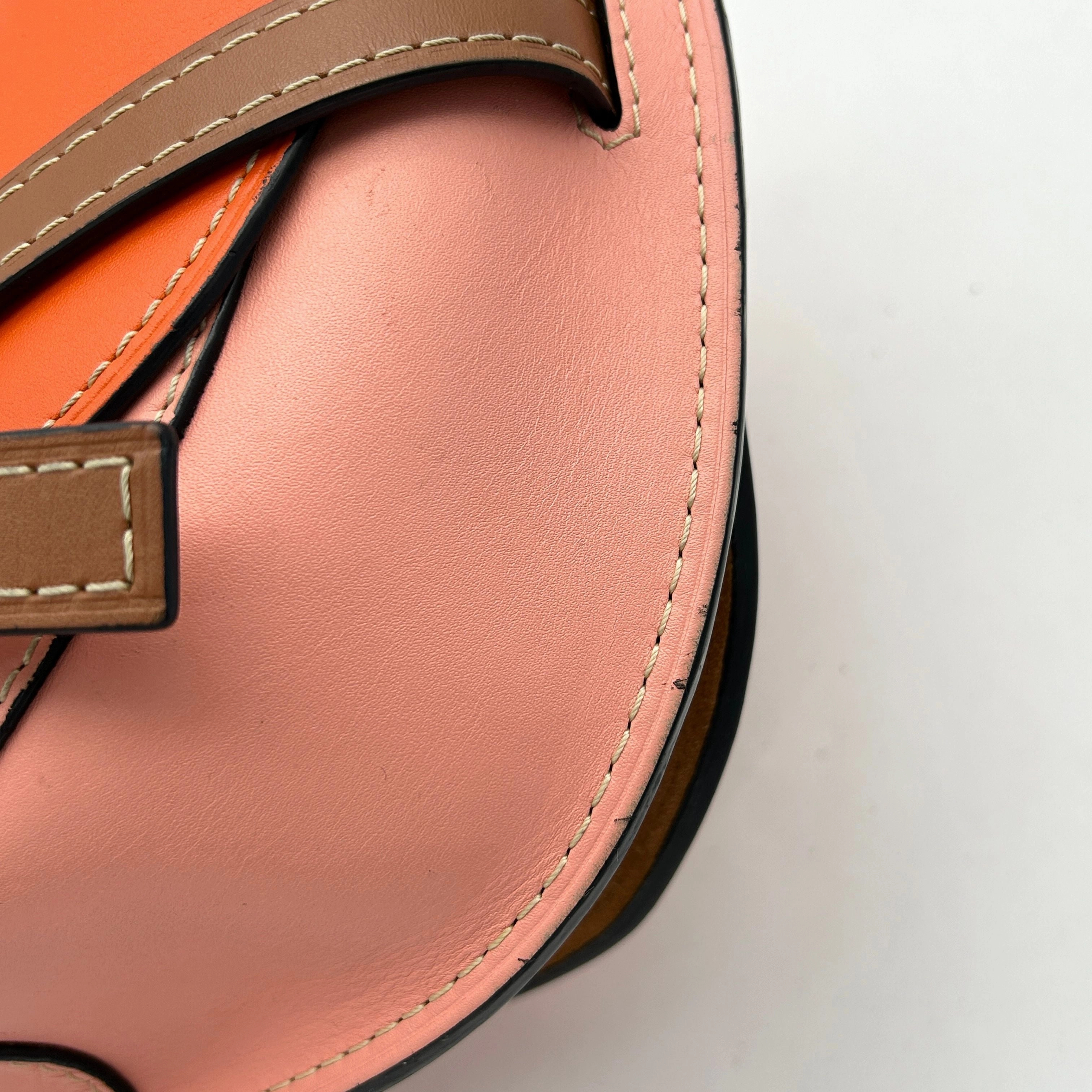 LOEWE Calfskin Small Gate Crossbody Bag Orange Blossom LA30340