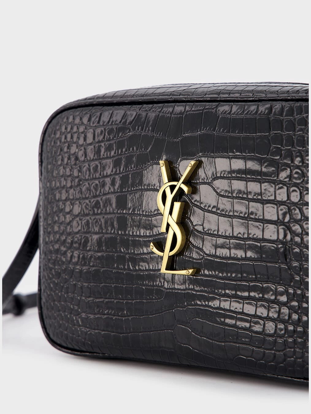 Lou Crocodile-Embossed Leather Crossbody Bag