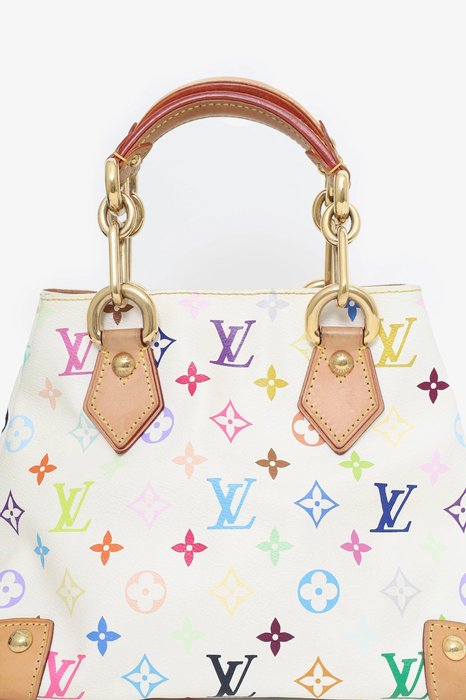 Louis Vuitton 2005 White/Multicolor Monogram Audra Tote Bag
