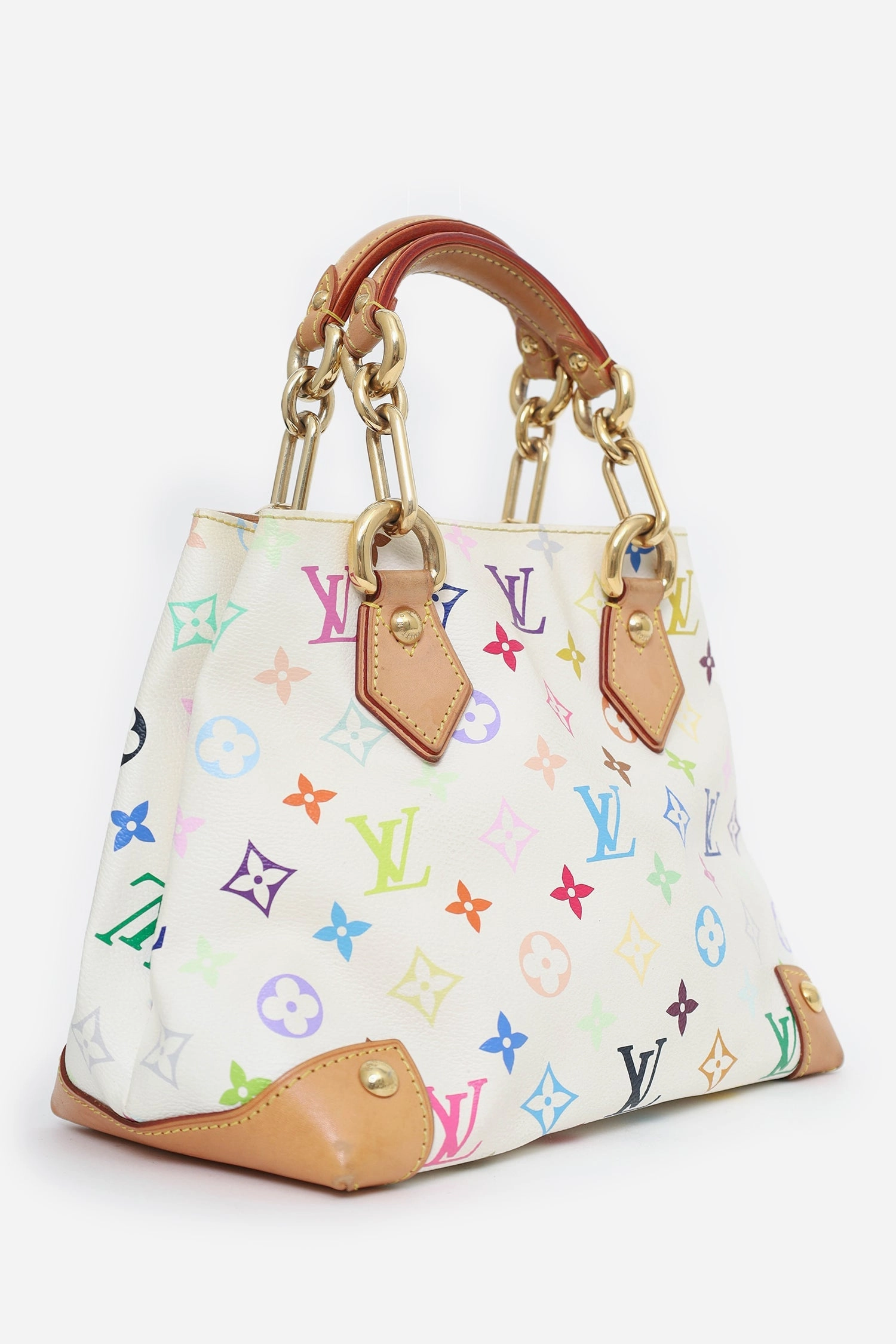 Louis Vuitton 2005 White/Multicolor Monogram Audra Tote Bag
