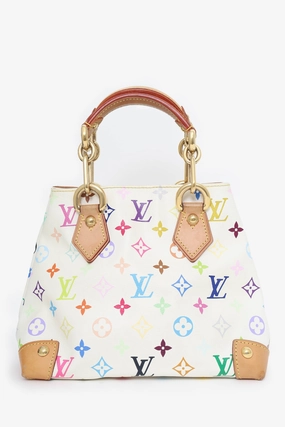 Louis Vuitton 2005 White/Multicolor Monogram Audra Tote Bag