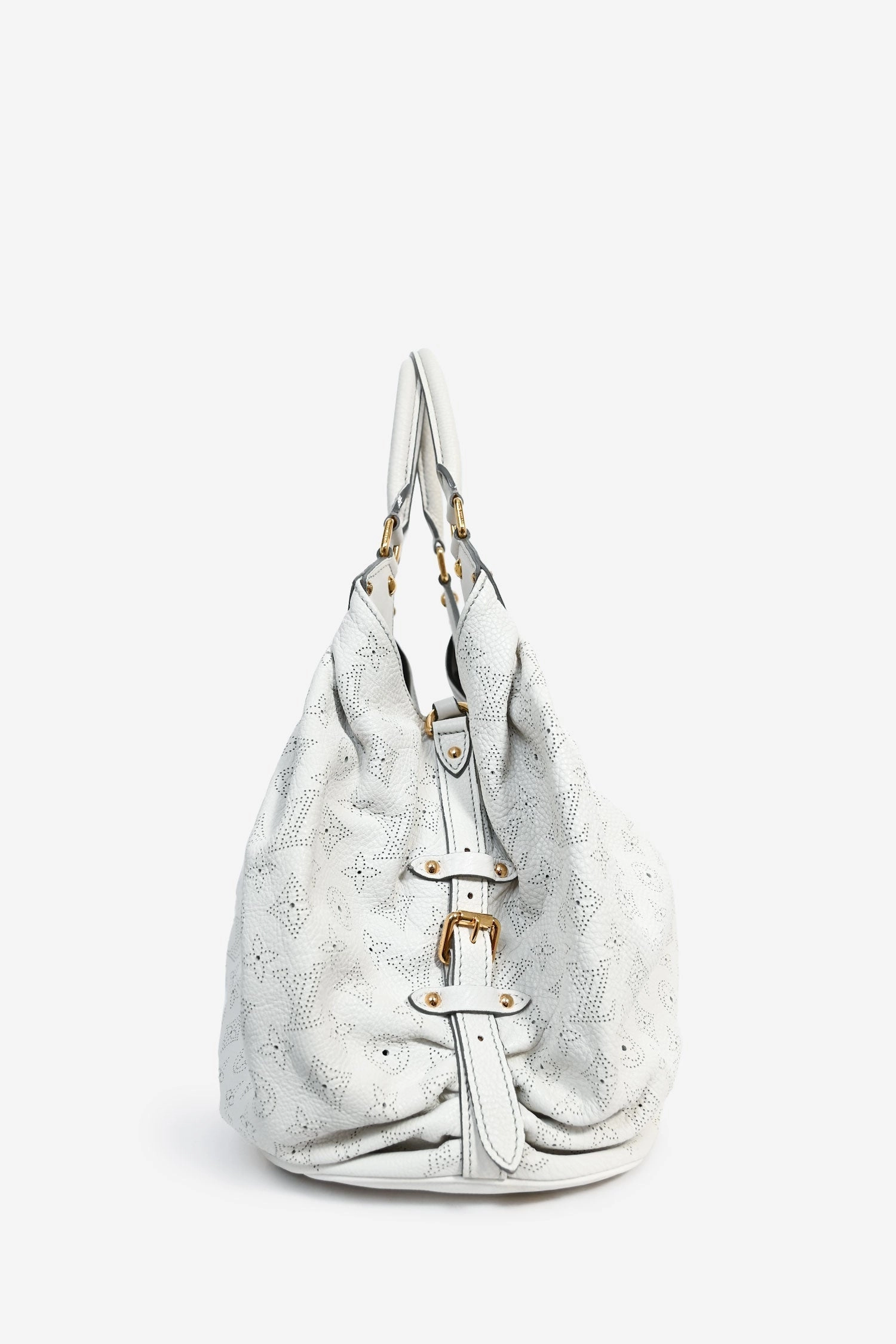 Louis Vuitton 2008 White Mahina Leather Hobo Bag