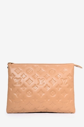 Louis Vuitton 2021 Camel Empreinte Leather Coussin PM Crossbody Bag with Chain Strap