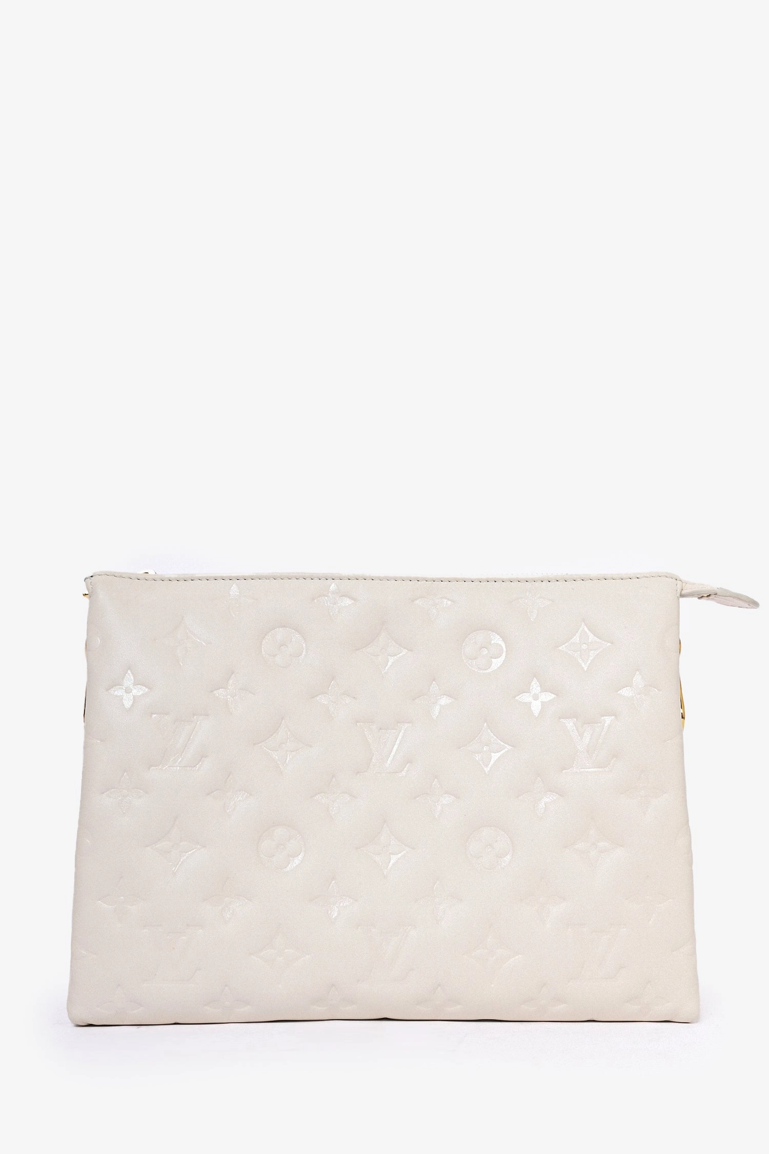 Louis Vuitton 2021 White Empreinte Leather Coussin PM Crossbody Bag with Chain Strap