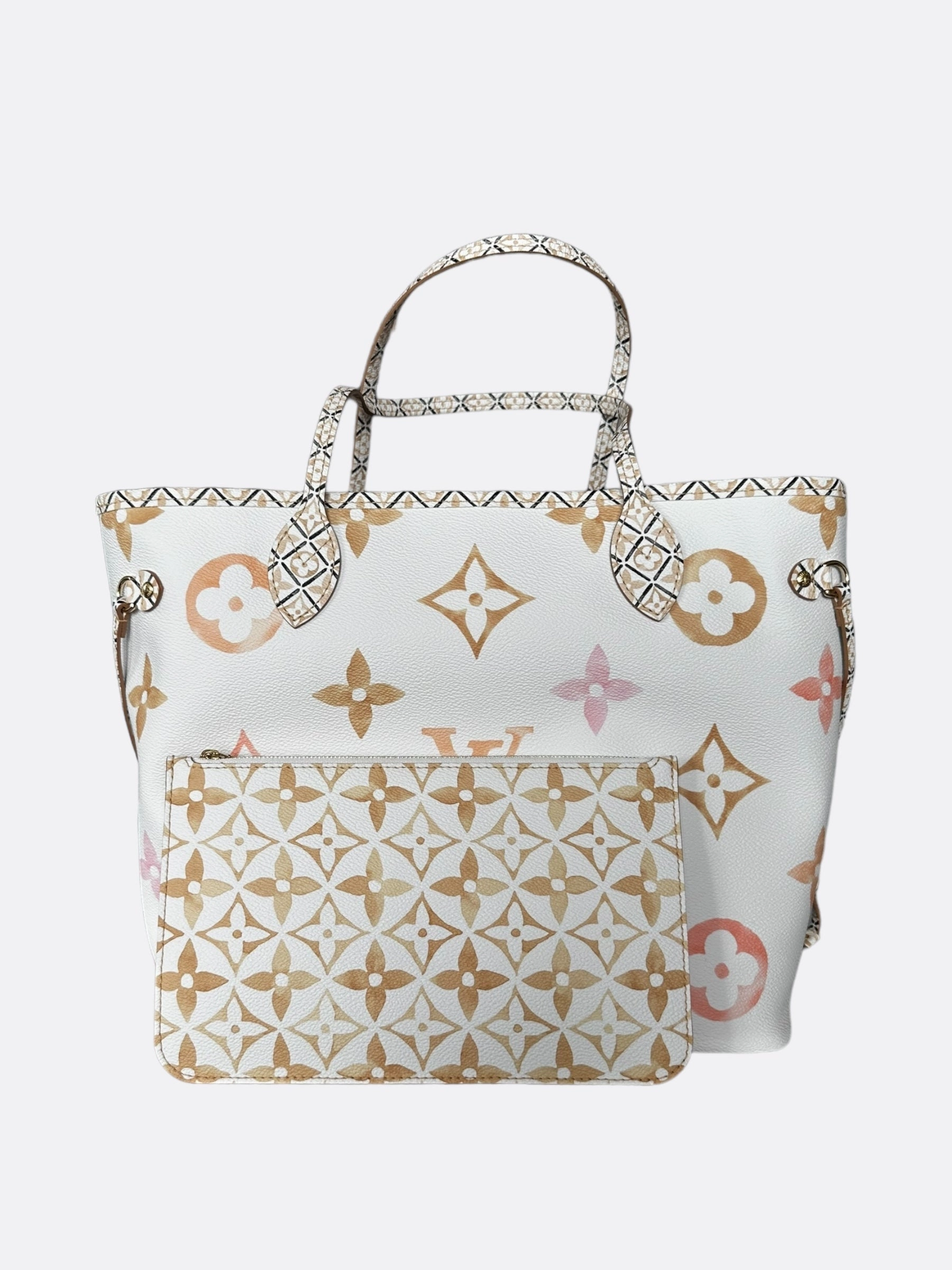 Louis Vuitton Beige Crafty Monogram Neverfull MM
