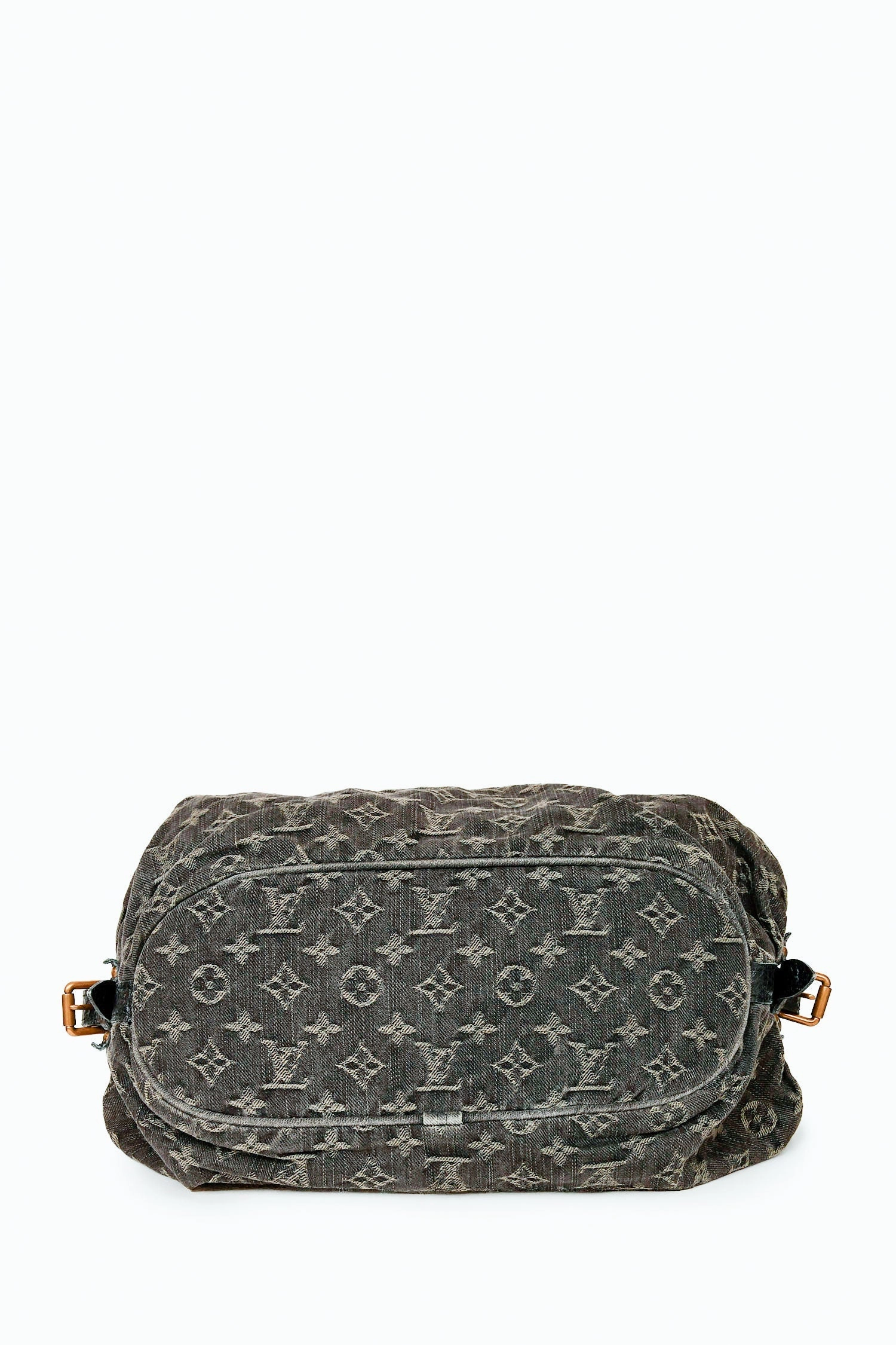 Louis Vuitton Black Denim Light Wash Monogram Hobo Bag With Strap