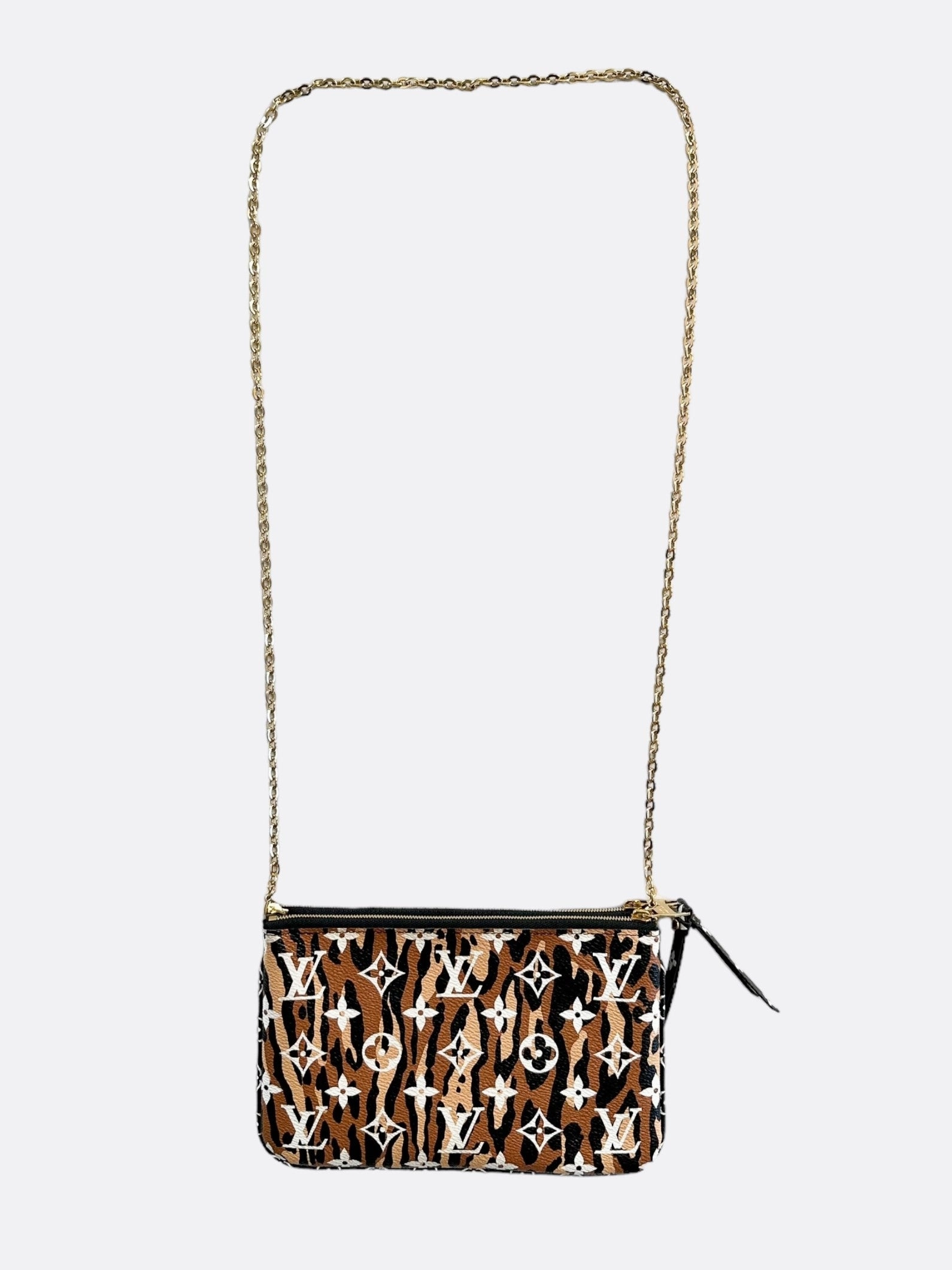 Louis Vuitton Black Jungle Monogram Double Zip Pochette