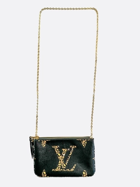 Louis Vuitton Black Jungle Monogram Double Zip Pochette