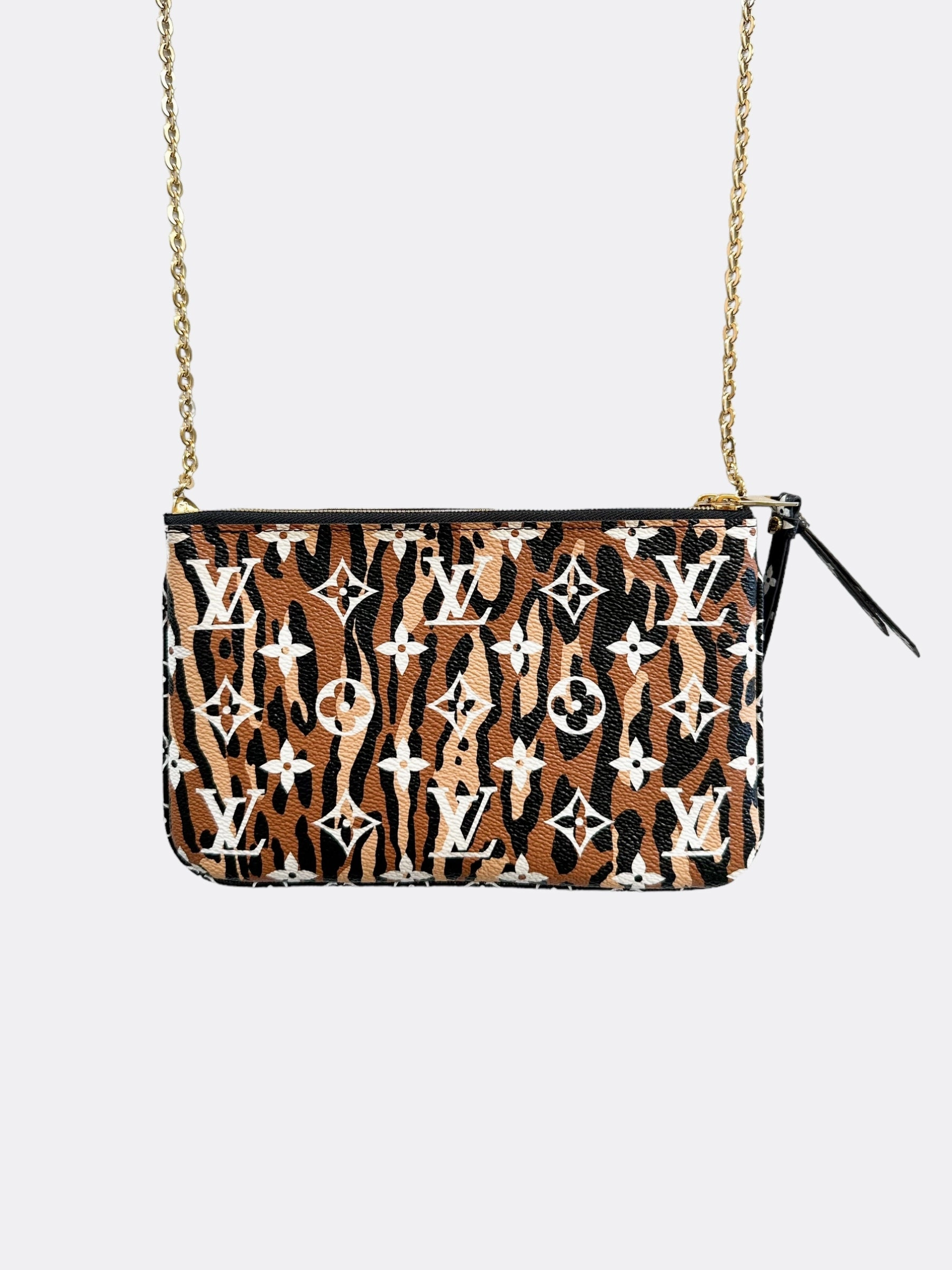 Louis Vuitton Black Jungle Monogram Double Zip Pochette