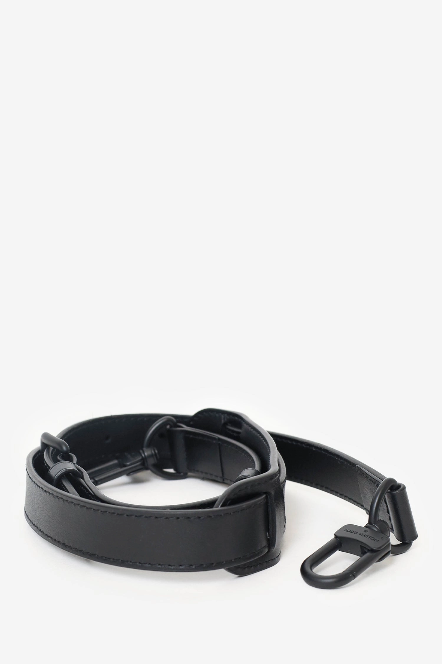 Louis Vuitton Black Monogram Shadow Leather Keepall Bandouliere 50 with Strap