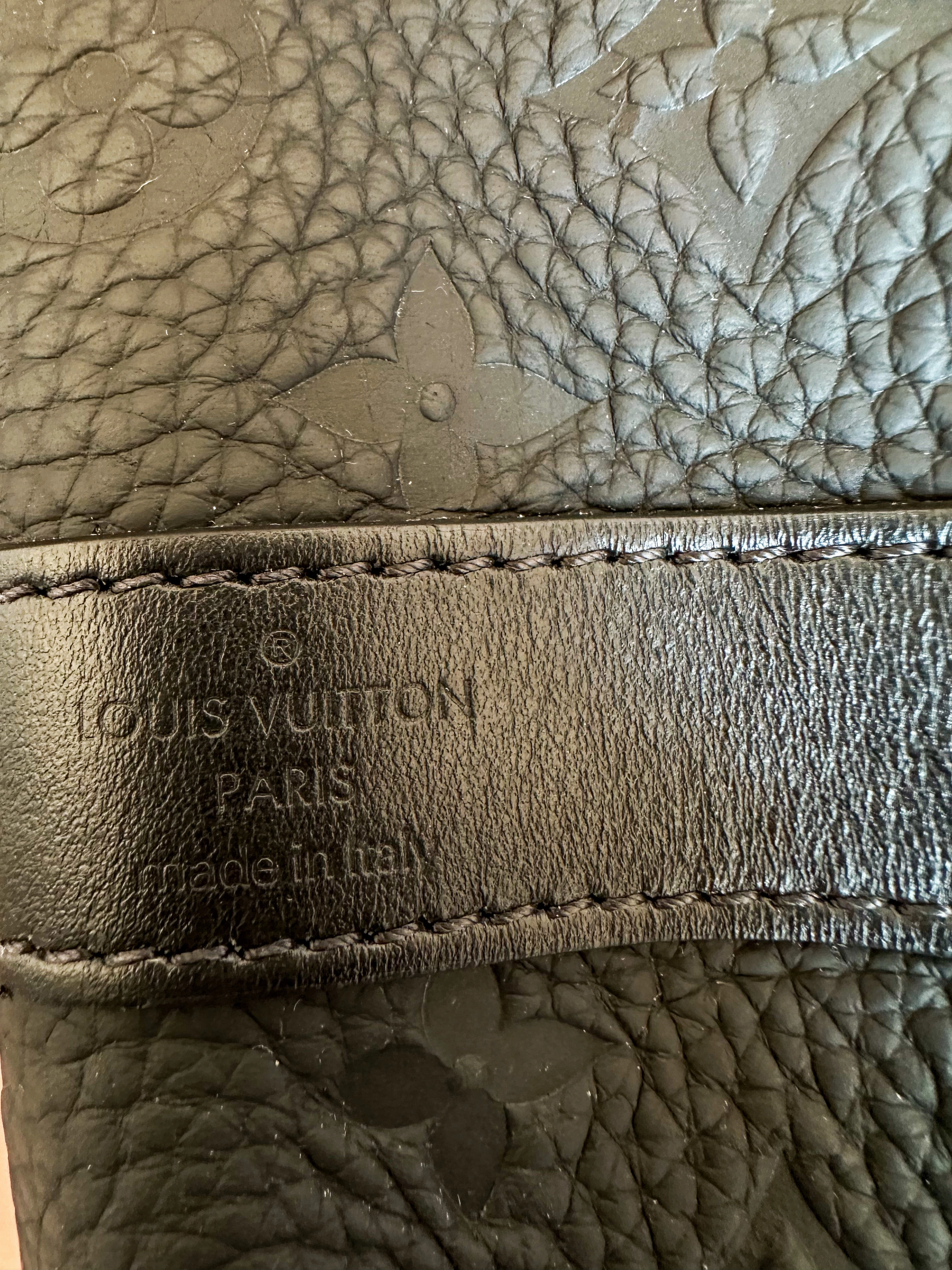 Louis Vuitton Black Taurillon Monogram Keepall 50