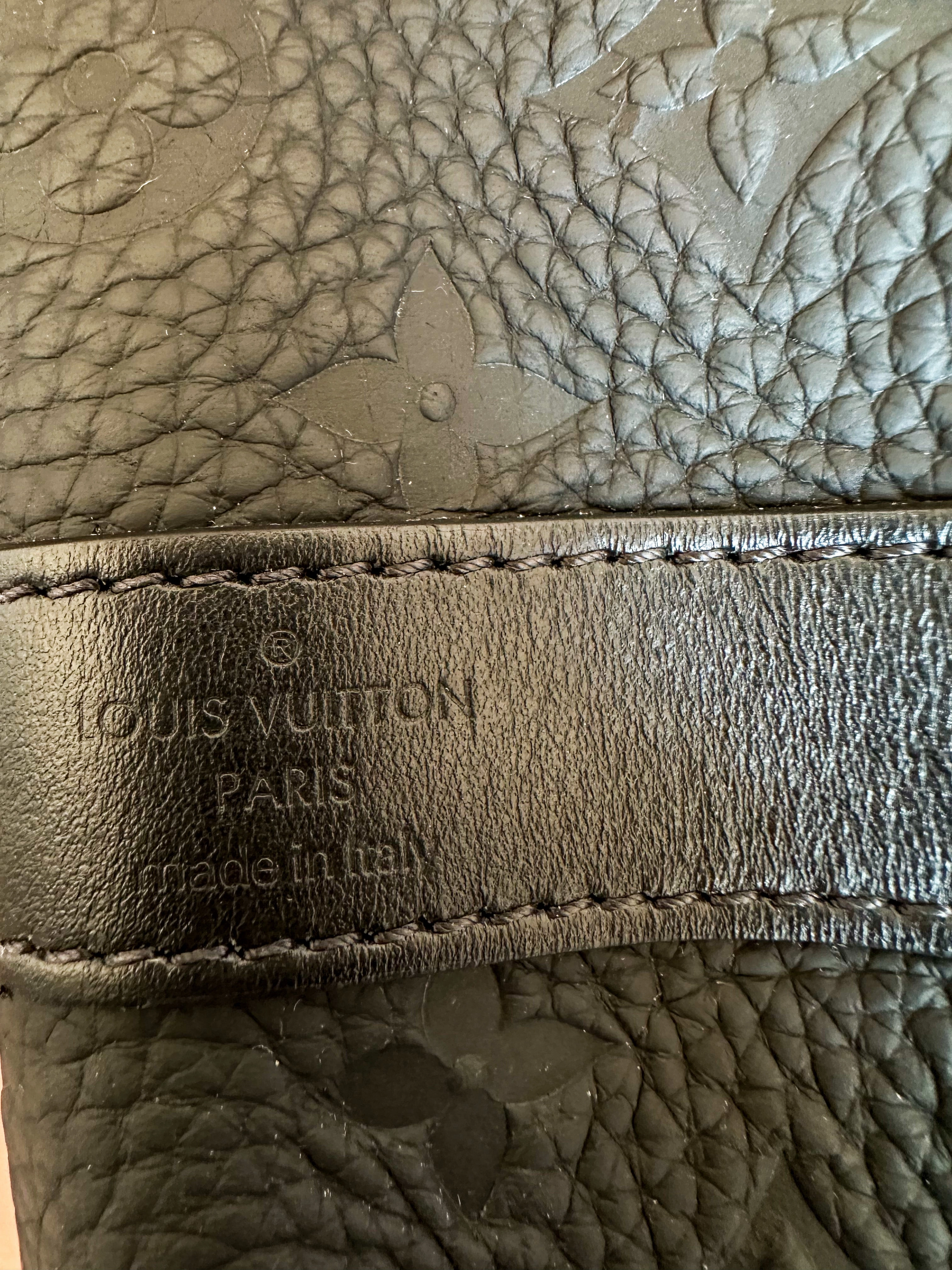 Louis Vuitton Black Taurillon Monogram Keepall 50