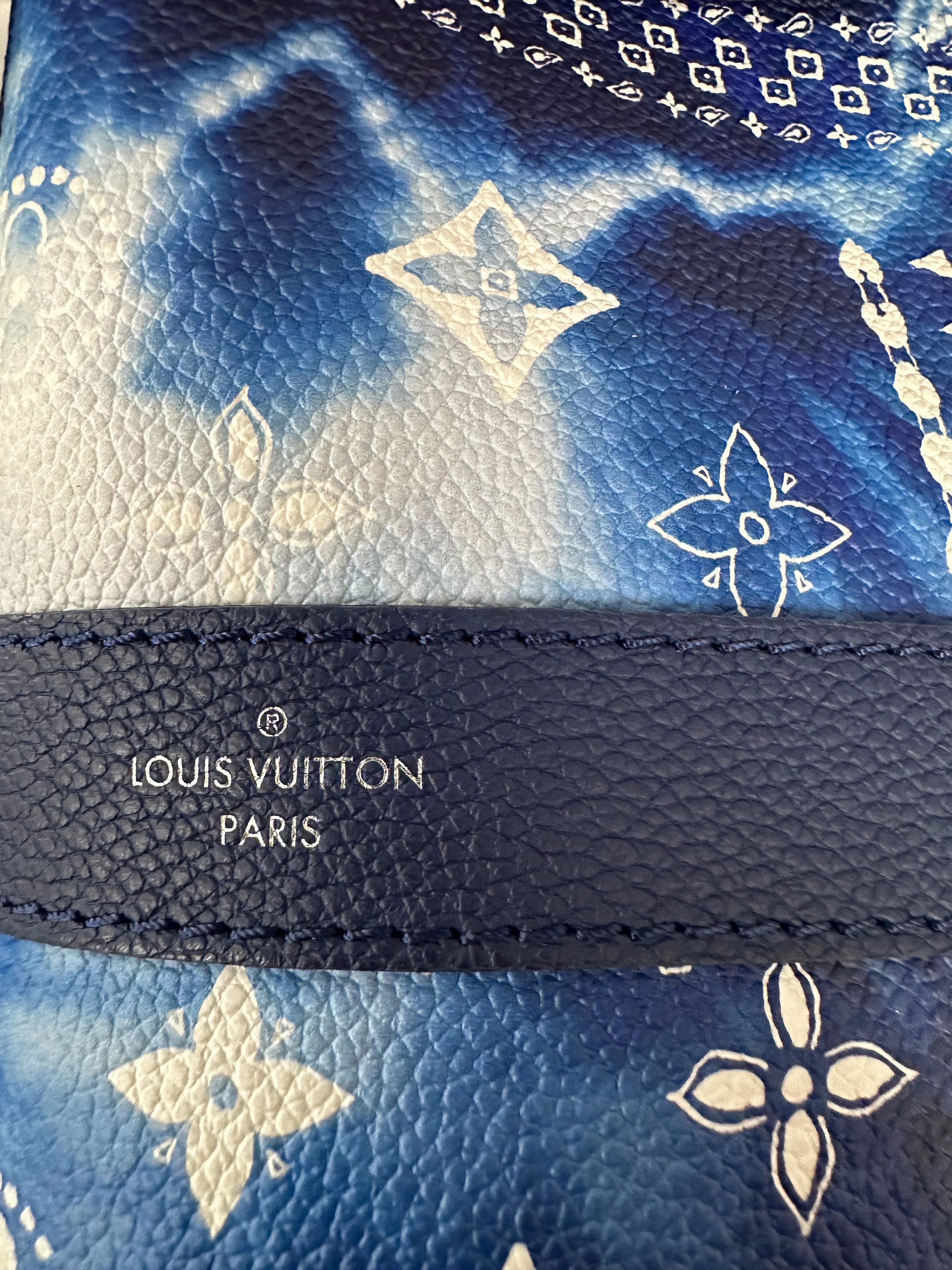 Louis Vuitton Blue Bandana Monogram Keepall 50