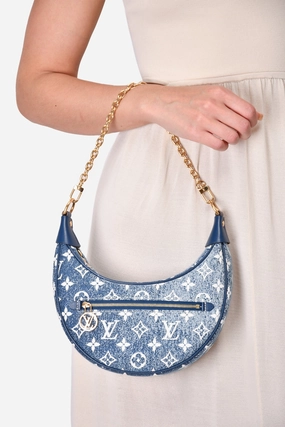 Louis Vuitton Blue Denim Jacquard Loop Shoulder Bag with Strap