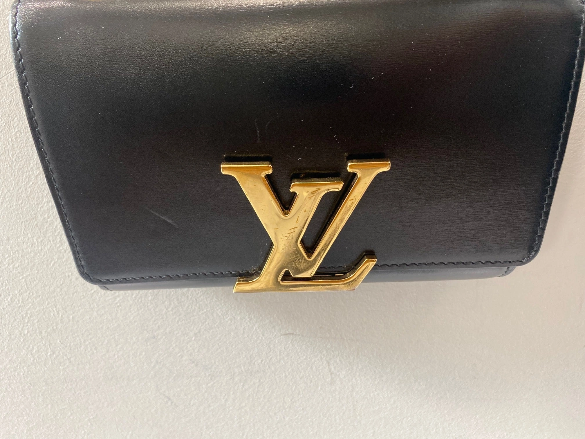 LOUIS VUITTON CALFSKIN LEATHER LOUISE CHAIN CROSSBODY