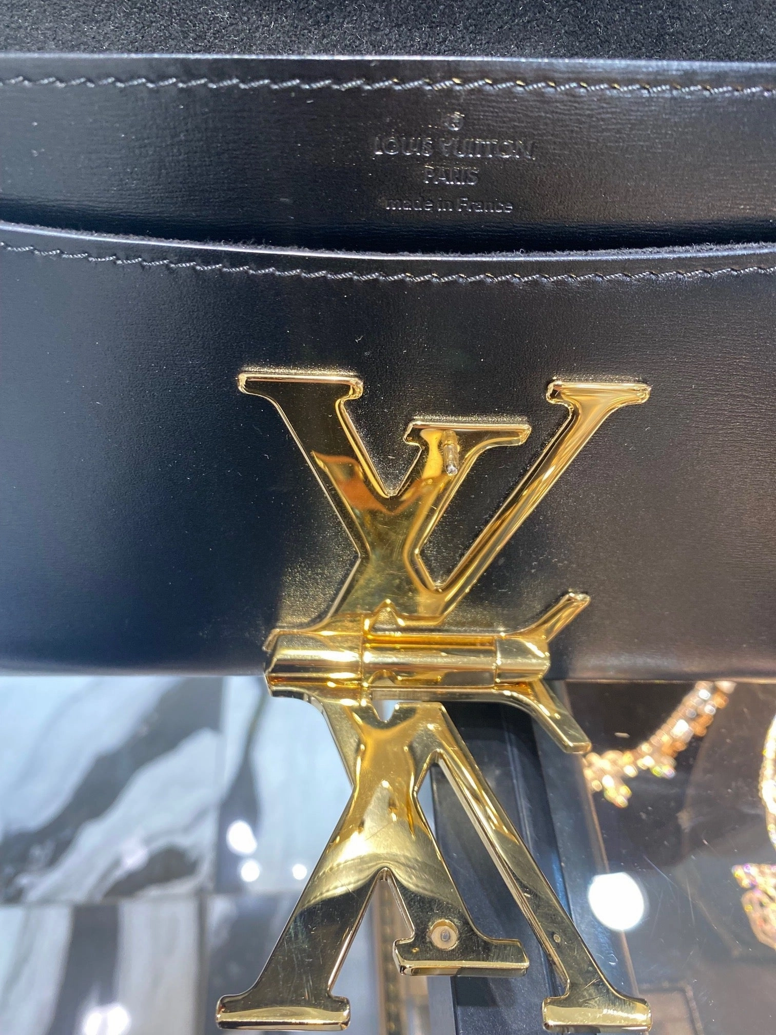 LOUIS VUITTON CALFSKIN LEATHER LOUISE CHAIN CROSSBODY