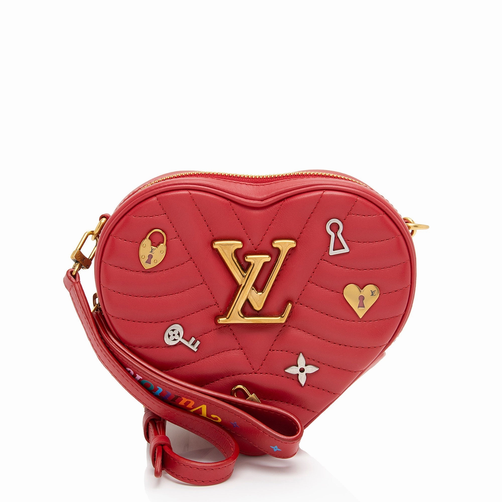 Louis Vuitton Calfskin New Wave Love Lock Heart Shoulder Bag (SHF-Hlhzwe)