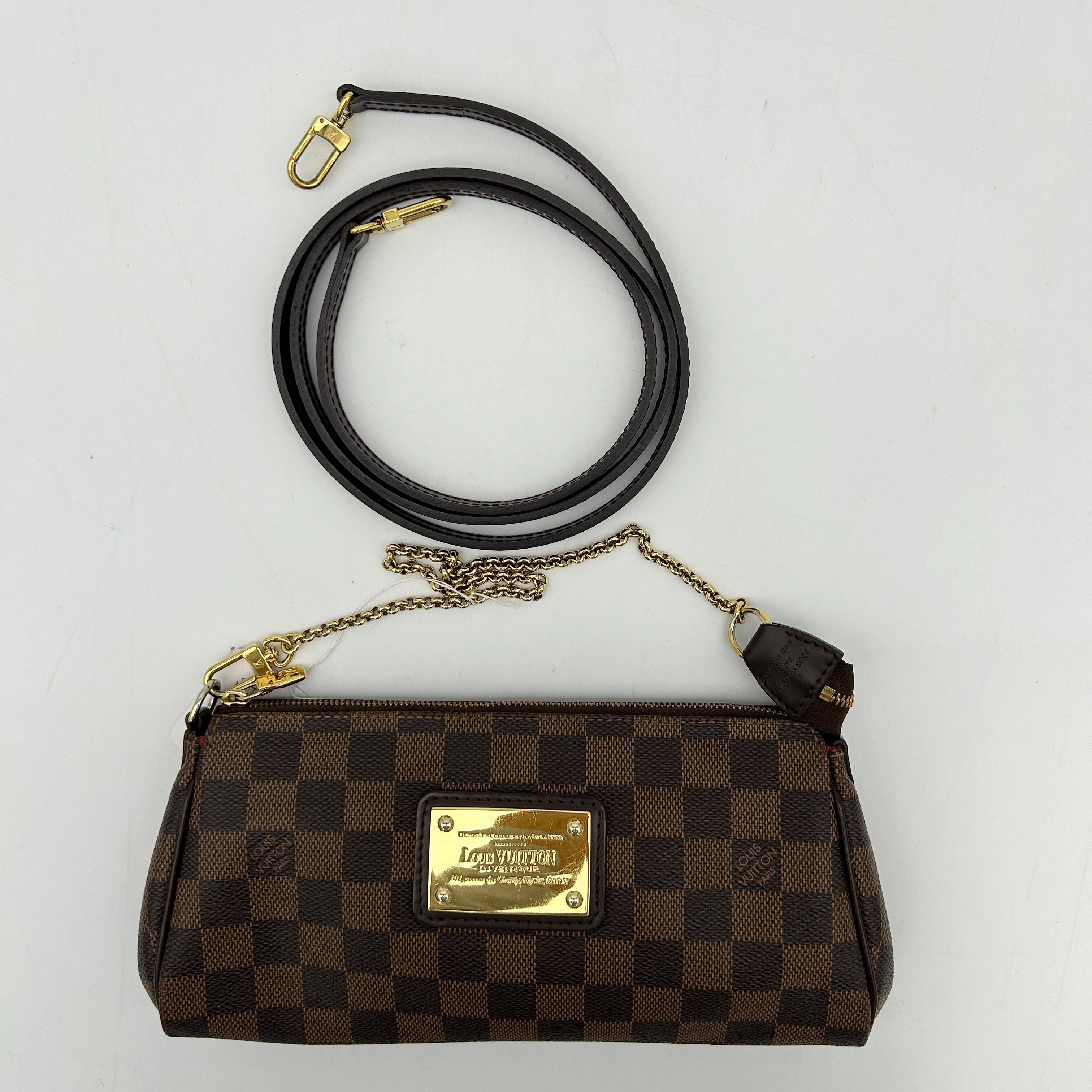 Louis Vuitton Eva Damier Ebene Canvas Red Crossbody Bag