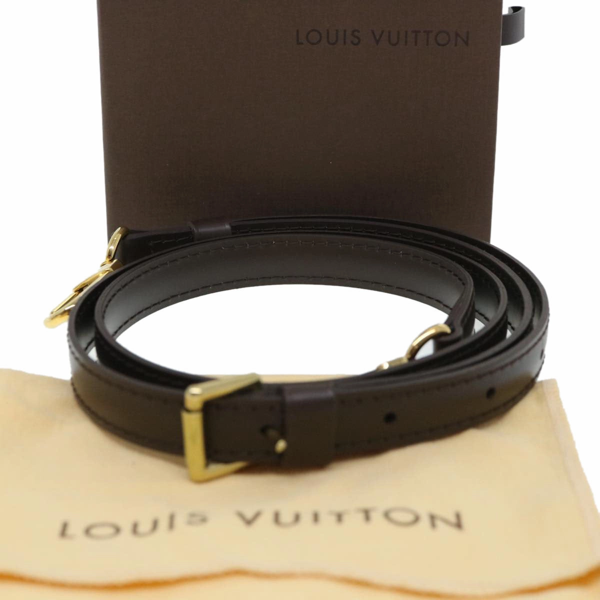 LOUIS VUITTON For Damier Shoulder Strap 47.2"" Dark Brown LV 39677