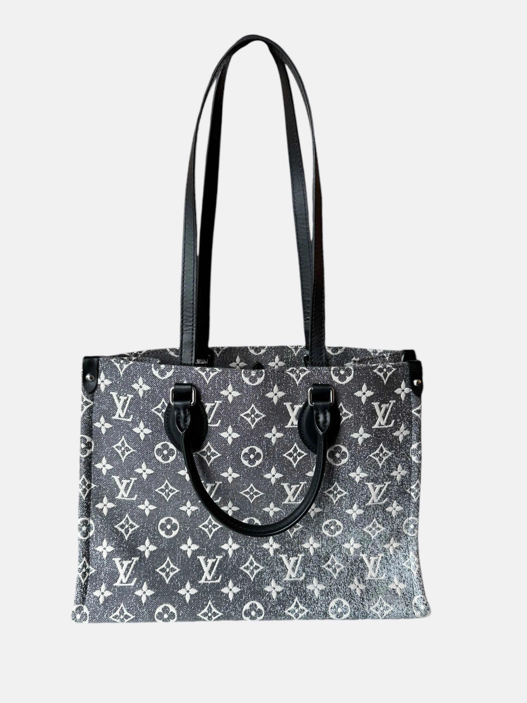 Louis Vuitton Grey & White Denim Monogram OnTheGo MM