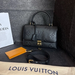 Louis Vuitton Madeleine Black Leather Crossbody Bag Medium
