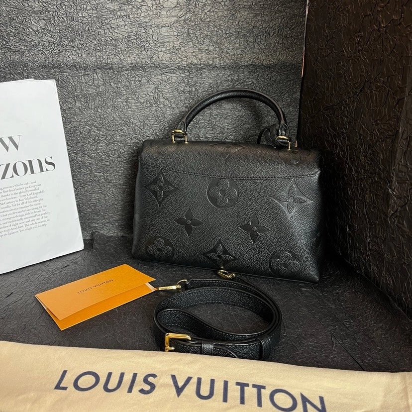 Louis Vuitton Madeleine Black Leather Crossbody Bag Medium