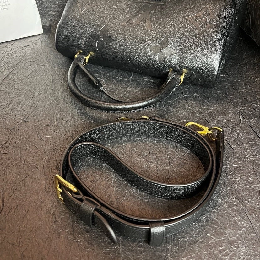 Louis Vuitton Madeleine Black Leather Crossbody Bag Medium