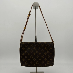 Louis Vuitton Monogram Canvas Brown Leather Shoulder Bag Medium