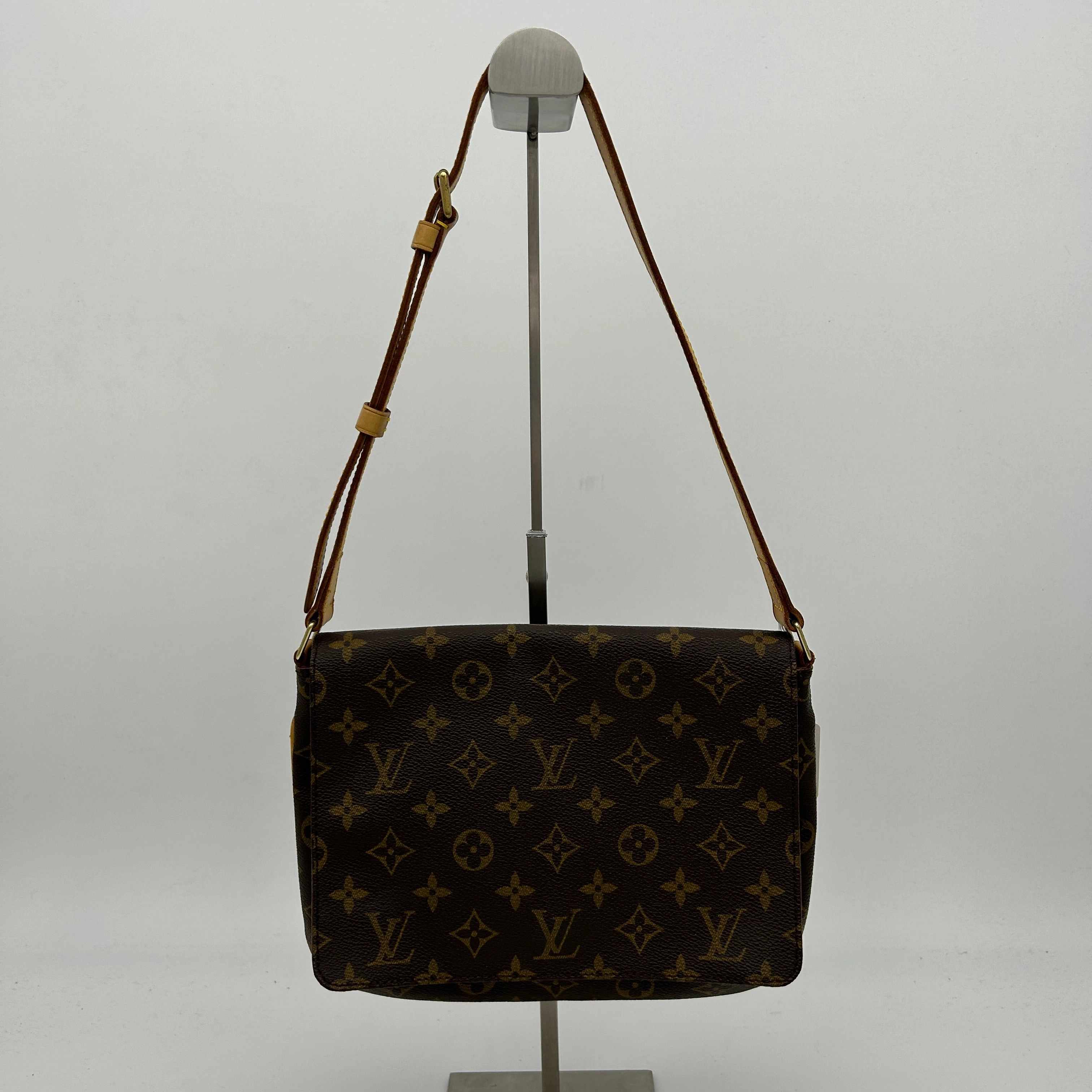 Louis Vuitton Monogram Canvas Brown Leather Shoulder Bag Medium