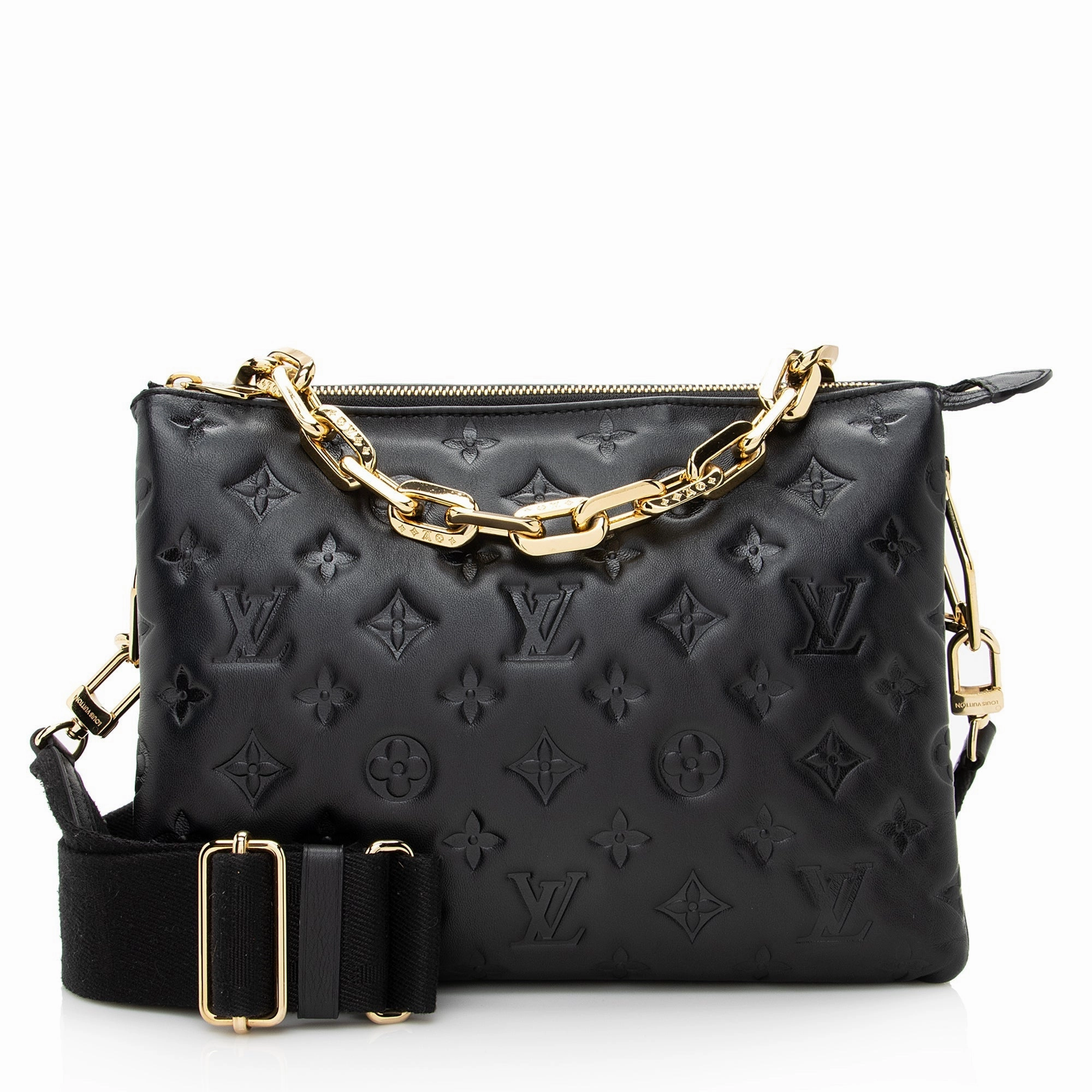 Louis Vuitton Monogram Embossed Lambskin Coussin PM Shoulder Bag (SHF-22447)