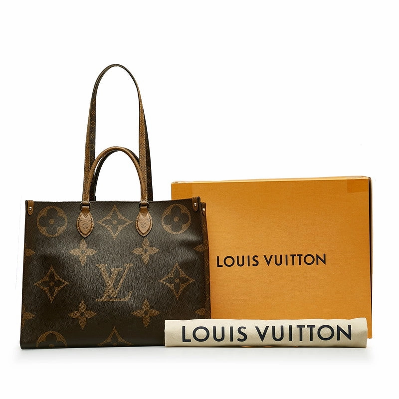 Louis Vuitton Monogram Giant Reverse Onzagor GM Handbag Shoulder Bag 2WAY M45320 Brown PVC Leather  Louis Vuitton