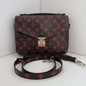 LOUIS VUITTON Monogram Messenger Bag Red/Black Crossbody
