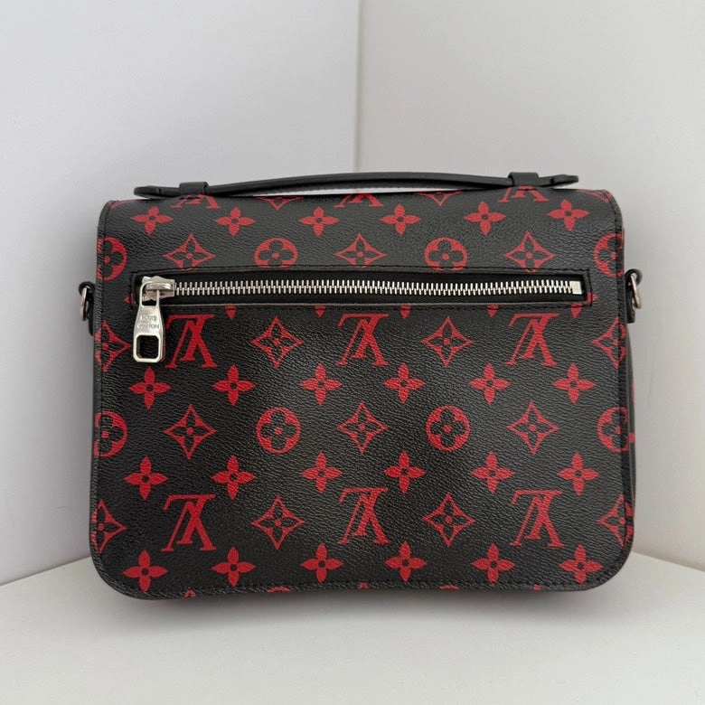 LOUIS VUITTON Monogram Messenger Bag Red/Black Crossbody