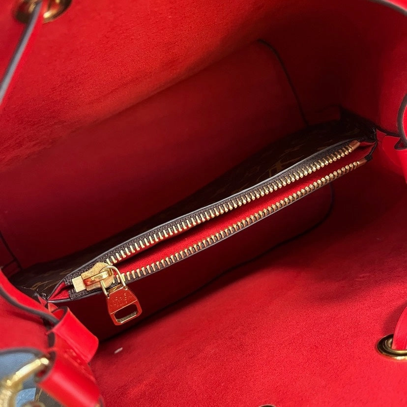 Louis Vuitton Monogram Red Interior Bucket Crossbody Bag