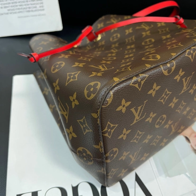 Louis Vuitton Monogram Red Interior Bucket Crossbody Bag
