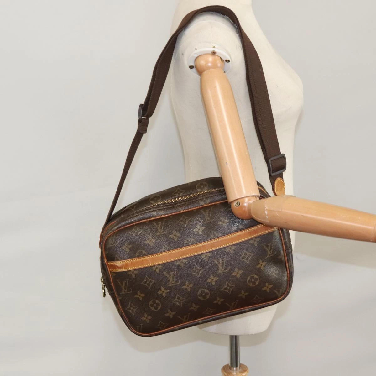LOUIS VUITTON Monogram Reporter PM Shoulder Bag M45254 LV bs21102